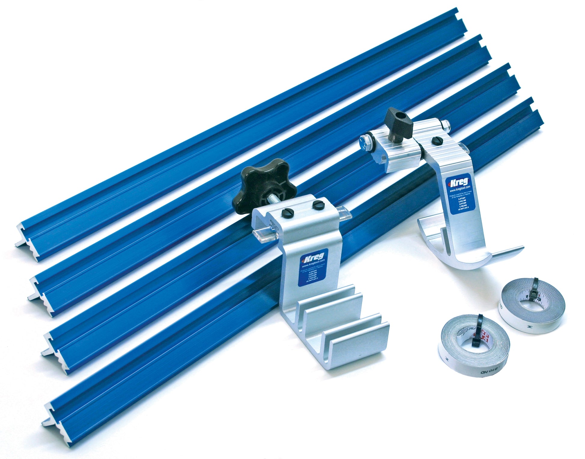 Kreg Precision Track and Stop System Kit - Turn Your Miter Saw into a Precise Cutting System - Adjustable Stops - Precision Lens Cursor KMS8000