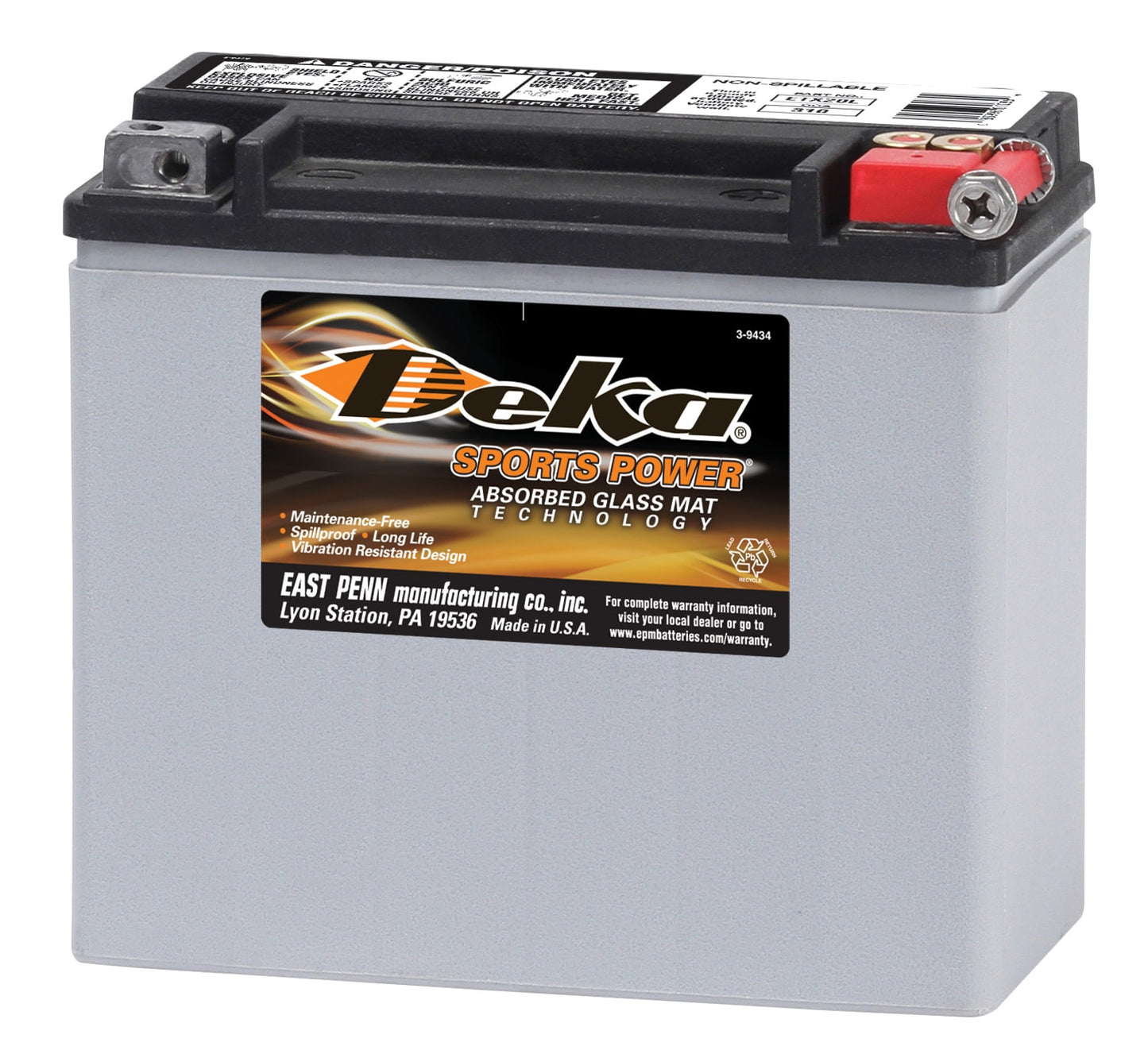 Deka 12-Volt 310 Amps CCA Motorcycle Battery ETX20L