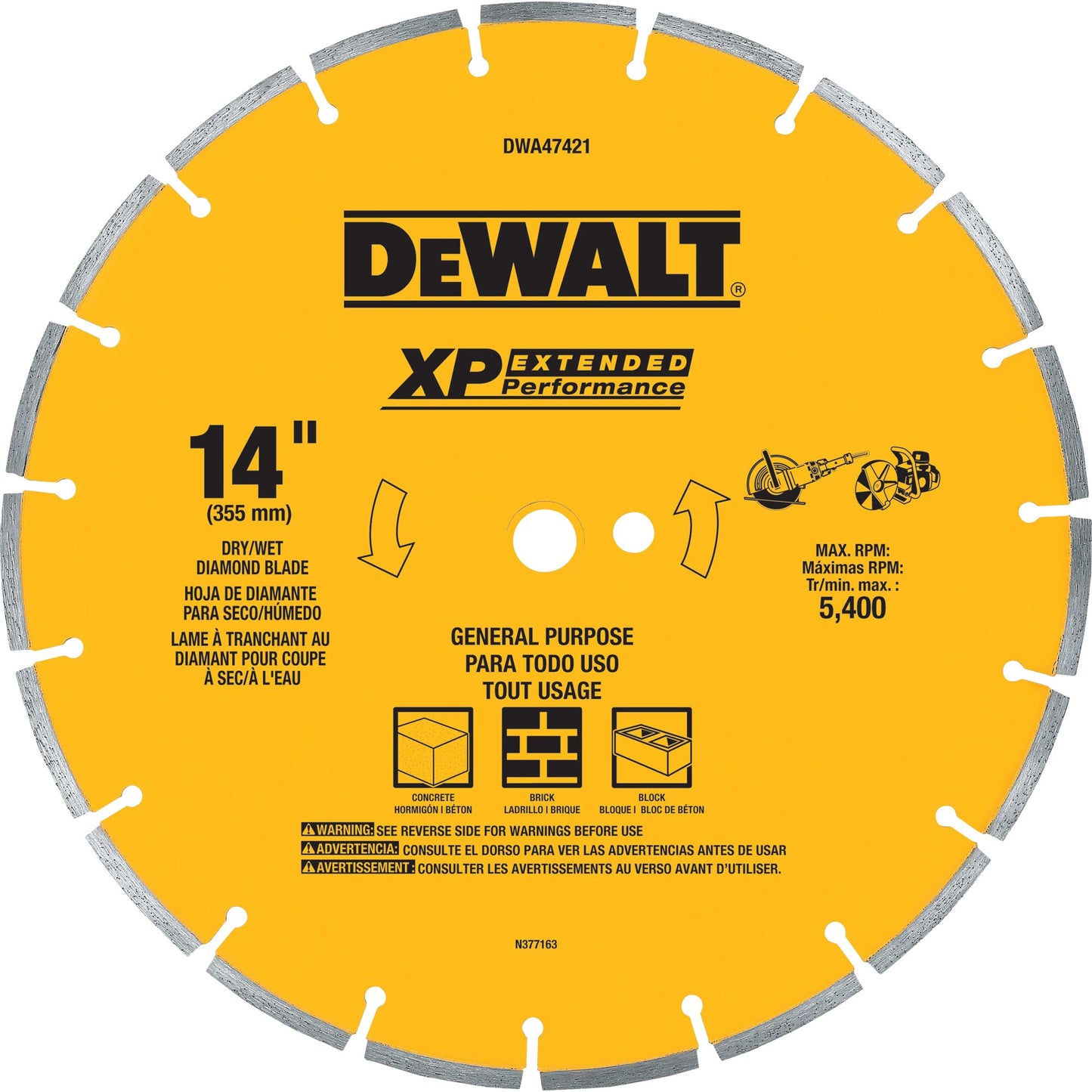 DEWALT 14-in Diamond Circular Saw Blade DWA47421