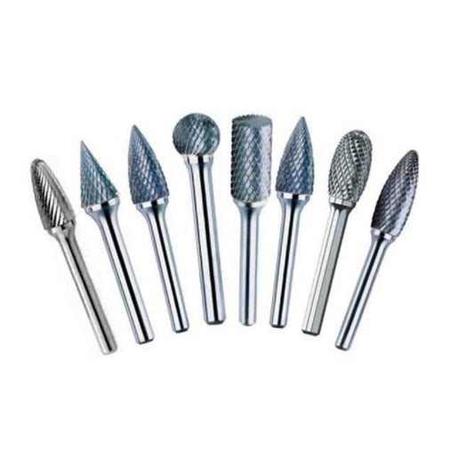 Drill America 8-Piece Tungsten Carbide Set Cutting Bur Accessory Kit DUL3SET