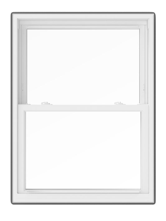 Pella 150 Series 30-1/2-in x 53-1/2-in White Vinyl Replacement Double Hung Window Low-e Argon Double Pane Glass (Full Screen Included)