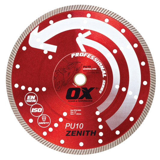 OX Tools Pro 12-in Wet/Dry Continuous Rim Diamond Saw Blade OX-PU10-12
