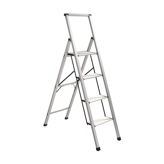 Xtend+Climb SLIMLINE 4-Step 250-lb Capacity Silver Aluminum Foldable Step Stool SL4H LIGHT