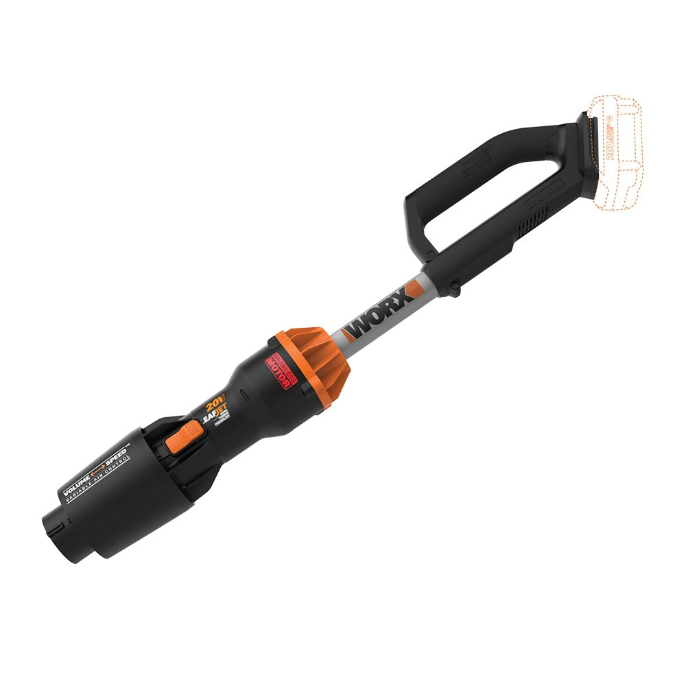 WORX Power Share Leafjet 20-volt 410-CFM 130-MPH Battery Handheld Leaf Blower (Battery and Charger Not Included) WG543.9
