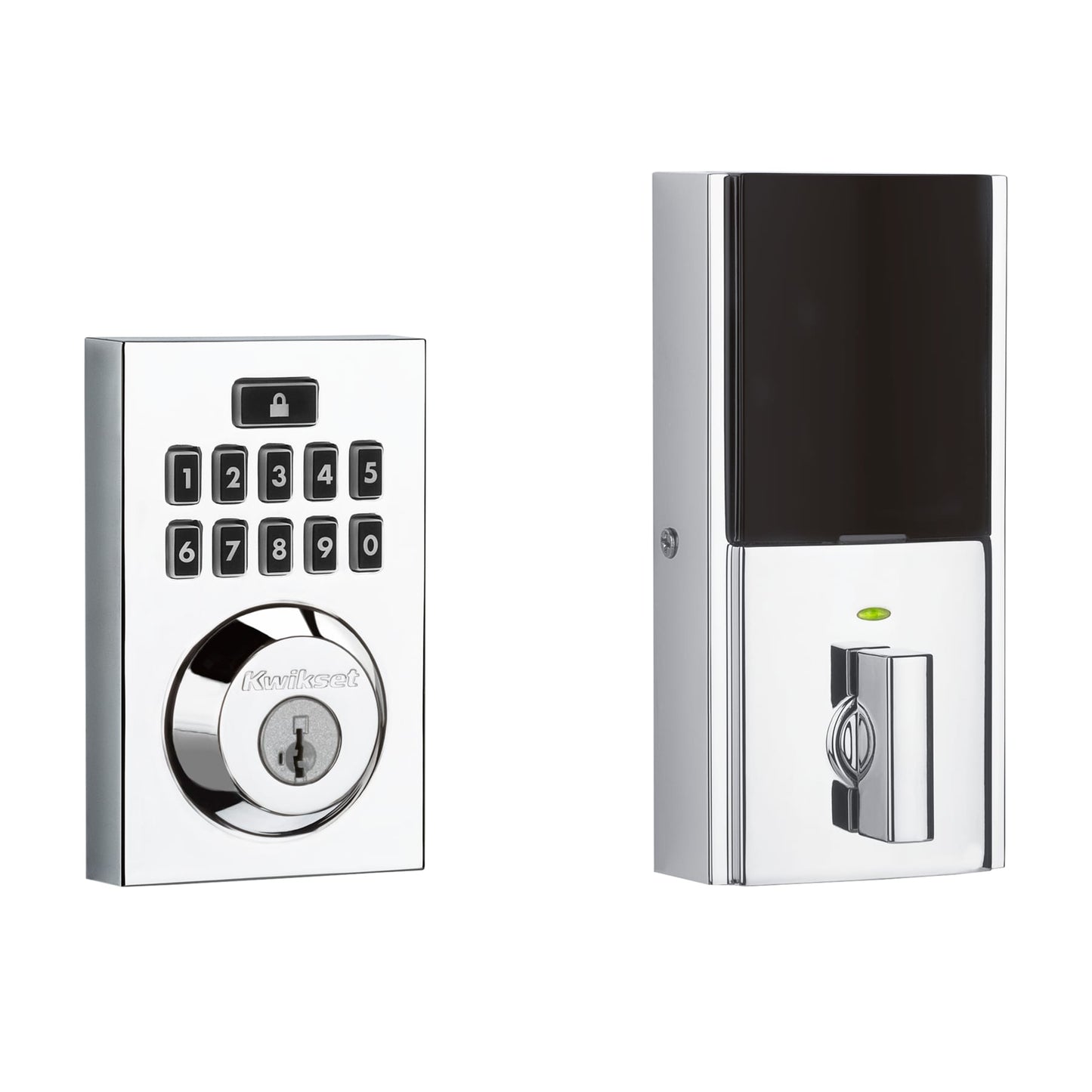 Kwikset 914 SmartCode Polished Chrome Smart Lock Electronic Deadbolt Smartkey with Keypad 99140-137