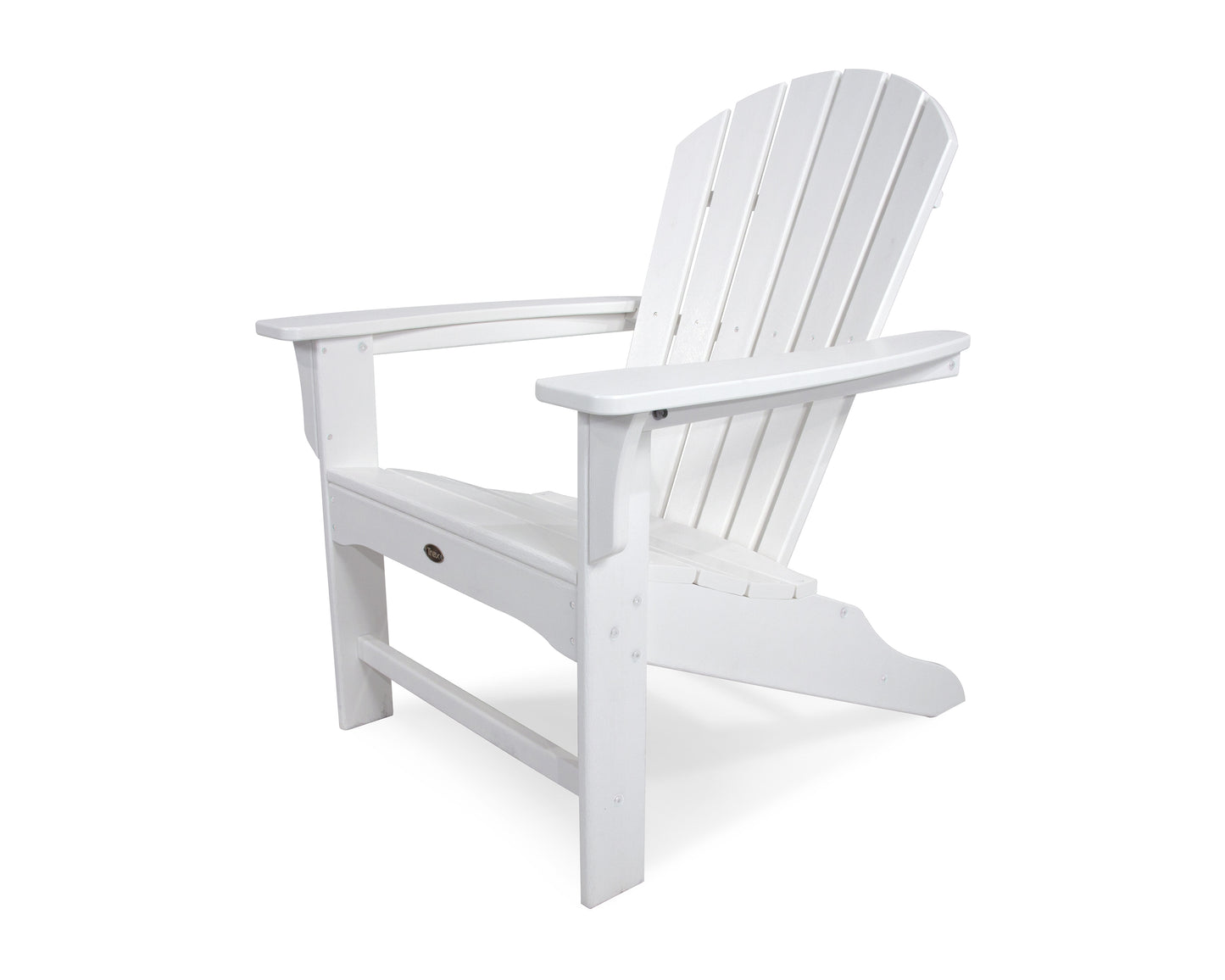 Trex Outdoor Furniture Yacht Club Classic White HDPE Frame Stationary Adirondack Chair with Slat Seat