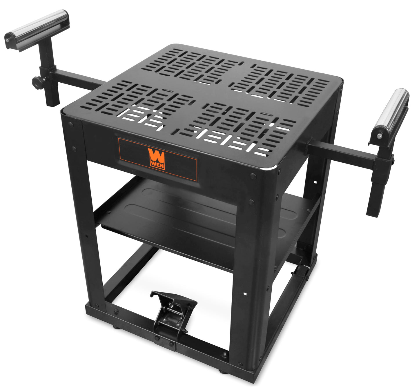 WEN Steel Rolling Miter Saw Stand with Adjustable Rollers and Retractable Swivel Caster, 220 lbs. Weight Capacity MSA658T