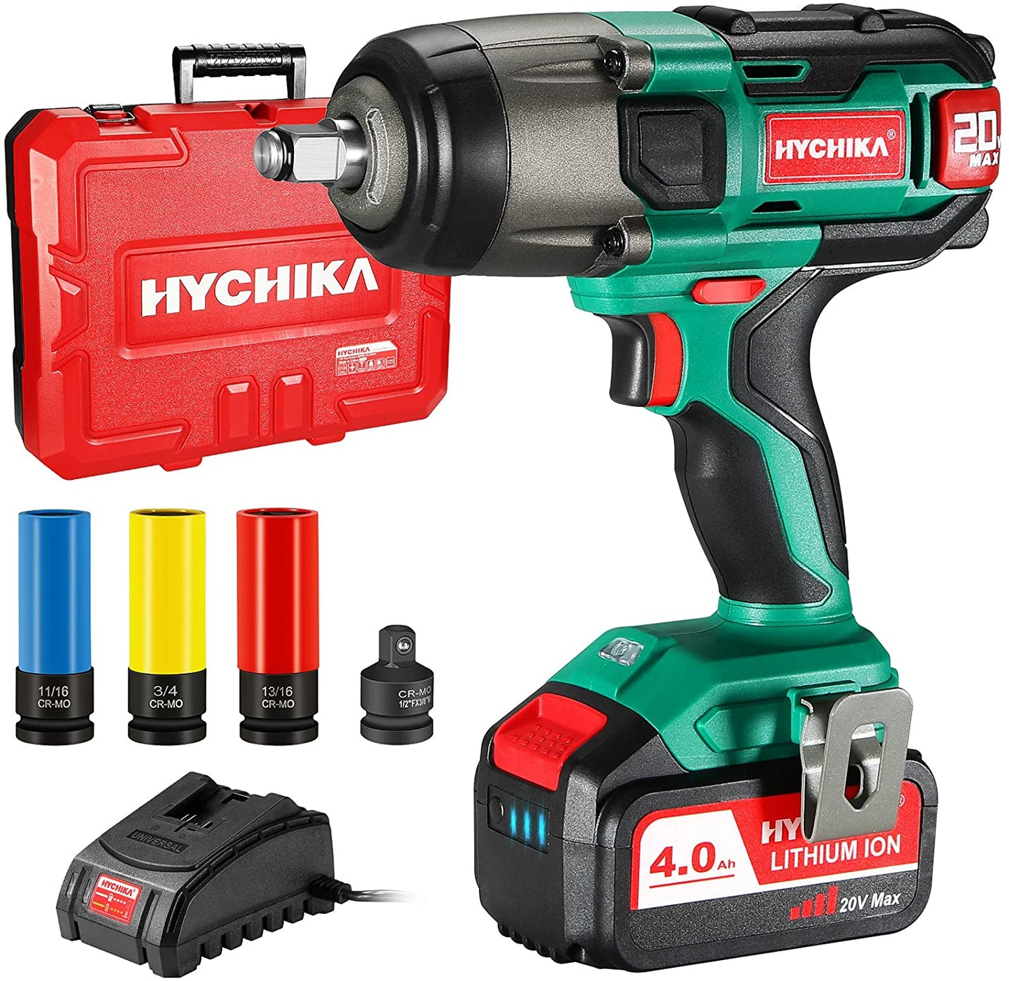 HYCHIKA Variable Speed 1/2-in Drive Cordless Impact Wrench (Battery Included) IW350
