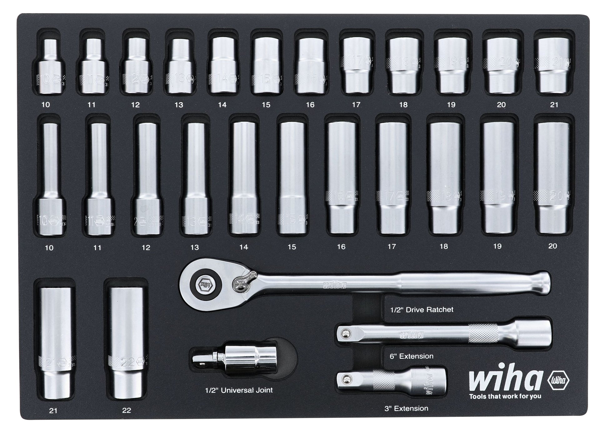 Wiha Metric Shallow/Deep Socket Set (29-Pieces) 33895