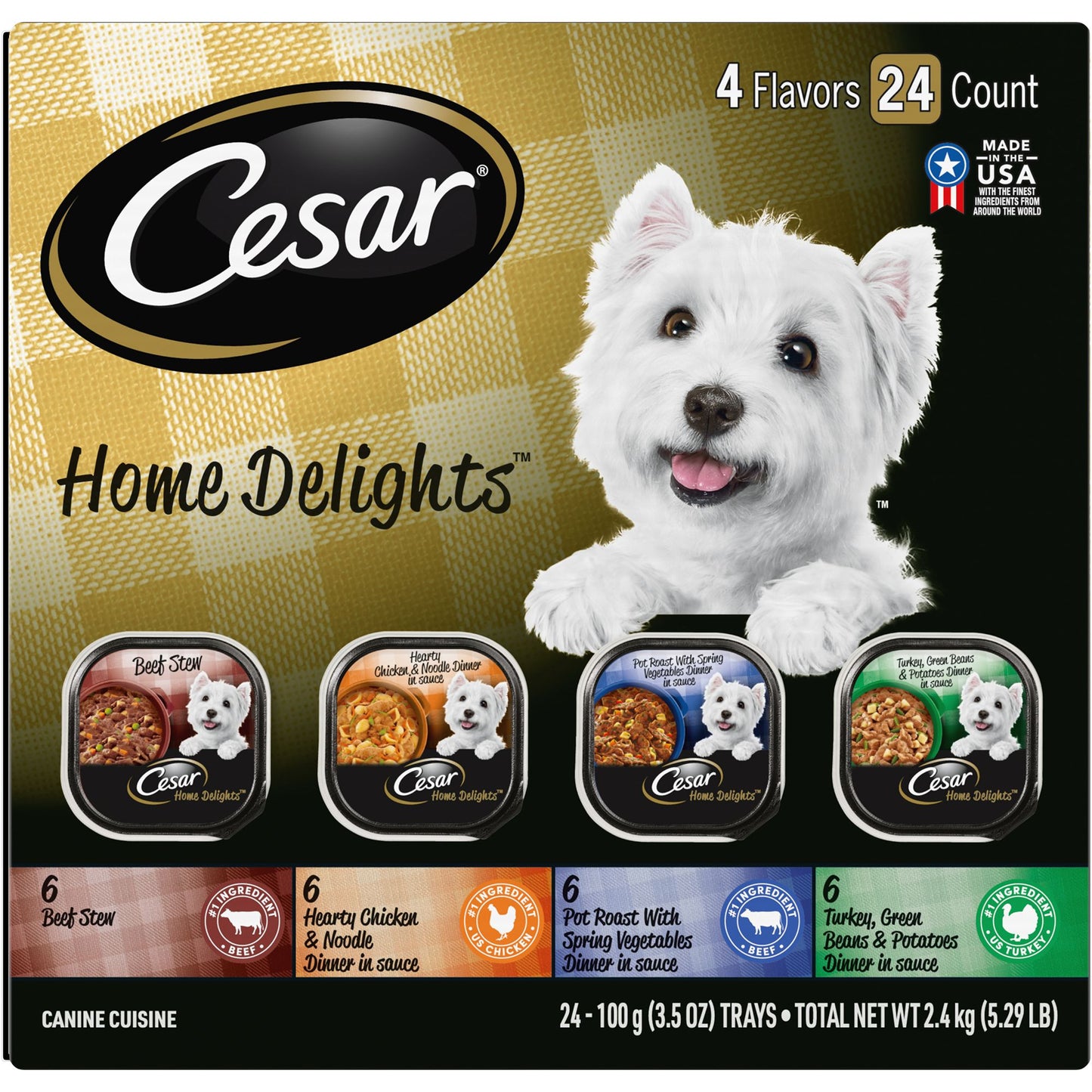 Cesar® Classics Home Delights Adult Wet Dog Food - Chunks in Gravy , 24 Count, Variety Pack