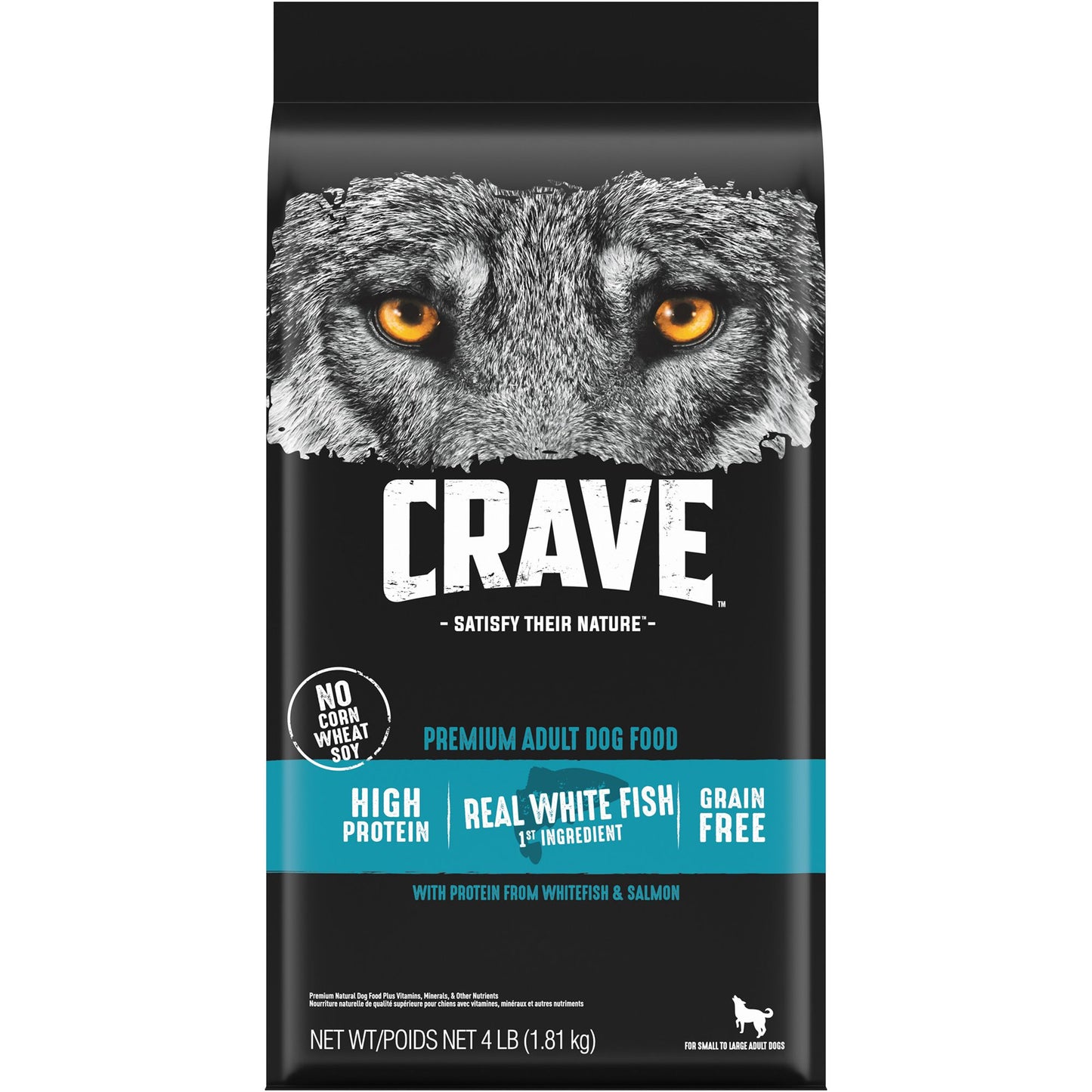 CRAVE™ High Protein Adult Dry Dog Food - Grain Free, Salmon & Ocean Whitefish 22 Lb