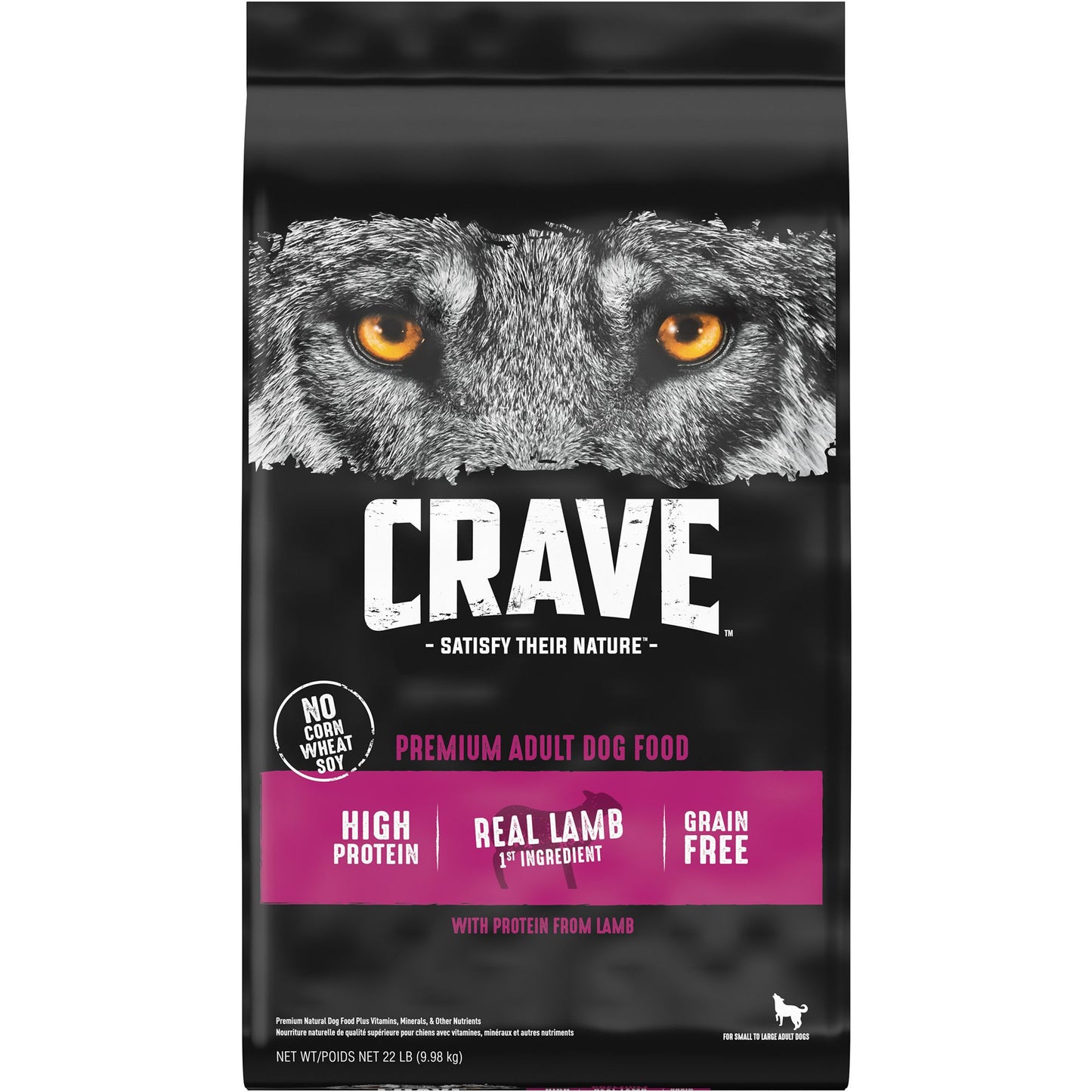 CRAVE™ High Protein Adult Dry Dog Food - Grain Free, Lamb & Venison 4 Lb