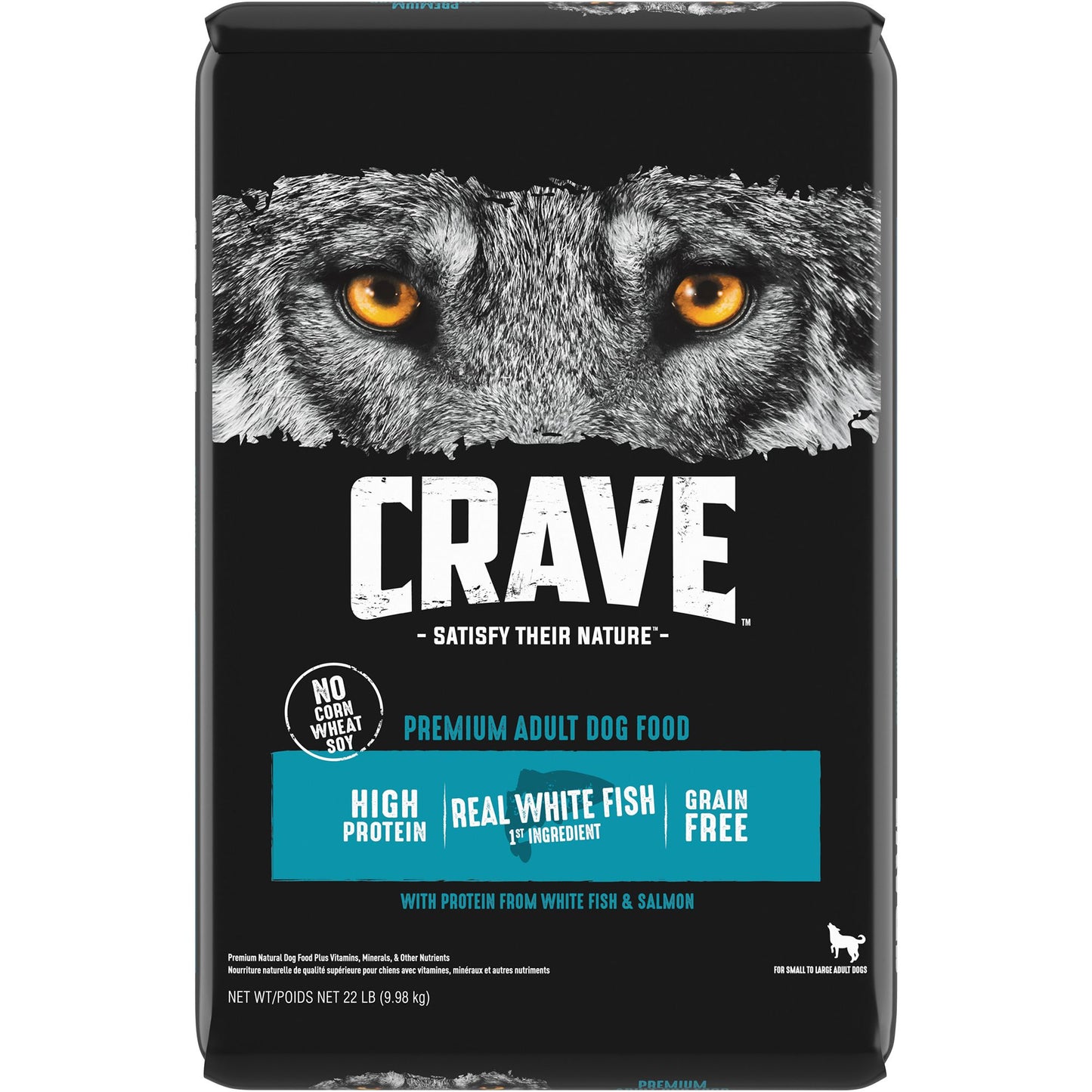 CRAVE™ High Protein Adult Dry Dog Food - Grain Free, Salmon & Ocean Whitefish 4 Lb