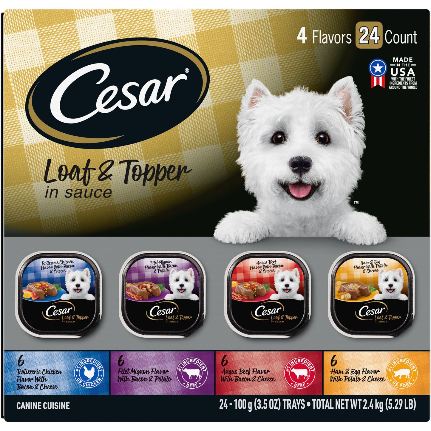Cesar® Classics Adult Wet Dog Food - Loaf & Topper, 24 Count