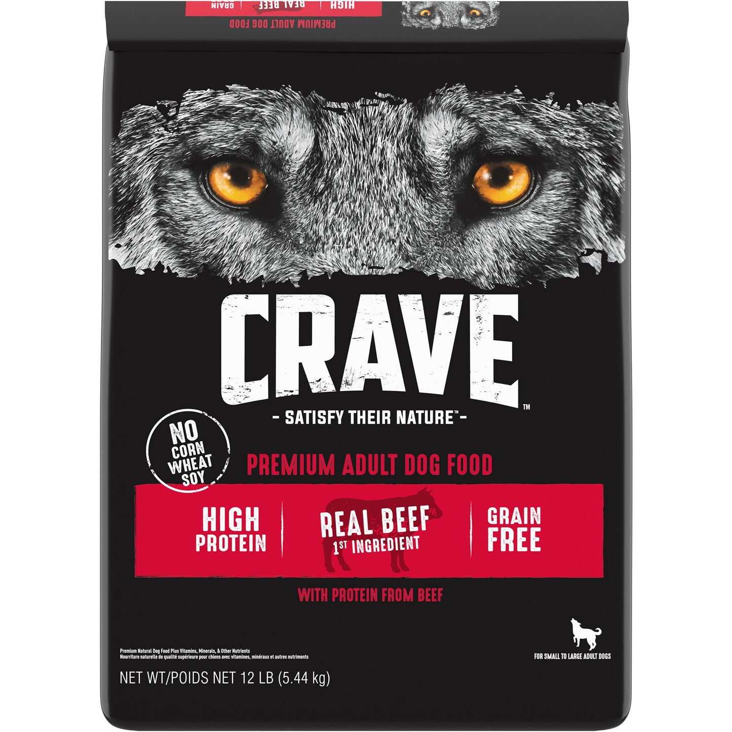 CRAVE™ High Protein Adult Dry Dog Food - Grain Free, Beef 12 Lb