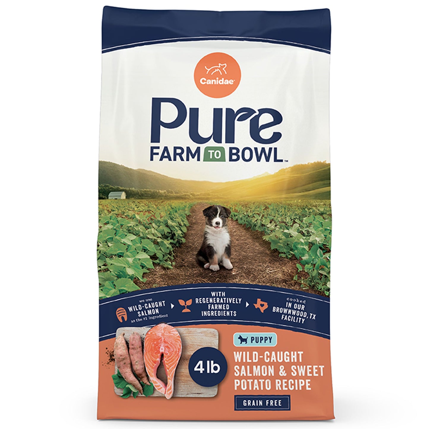 Canidae Pure Farm To Bowl Puppy Food - Wild-Caught Salmon & Sweet Potato Recipe 22 Lb