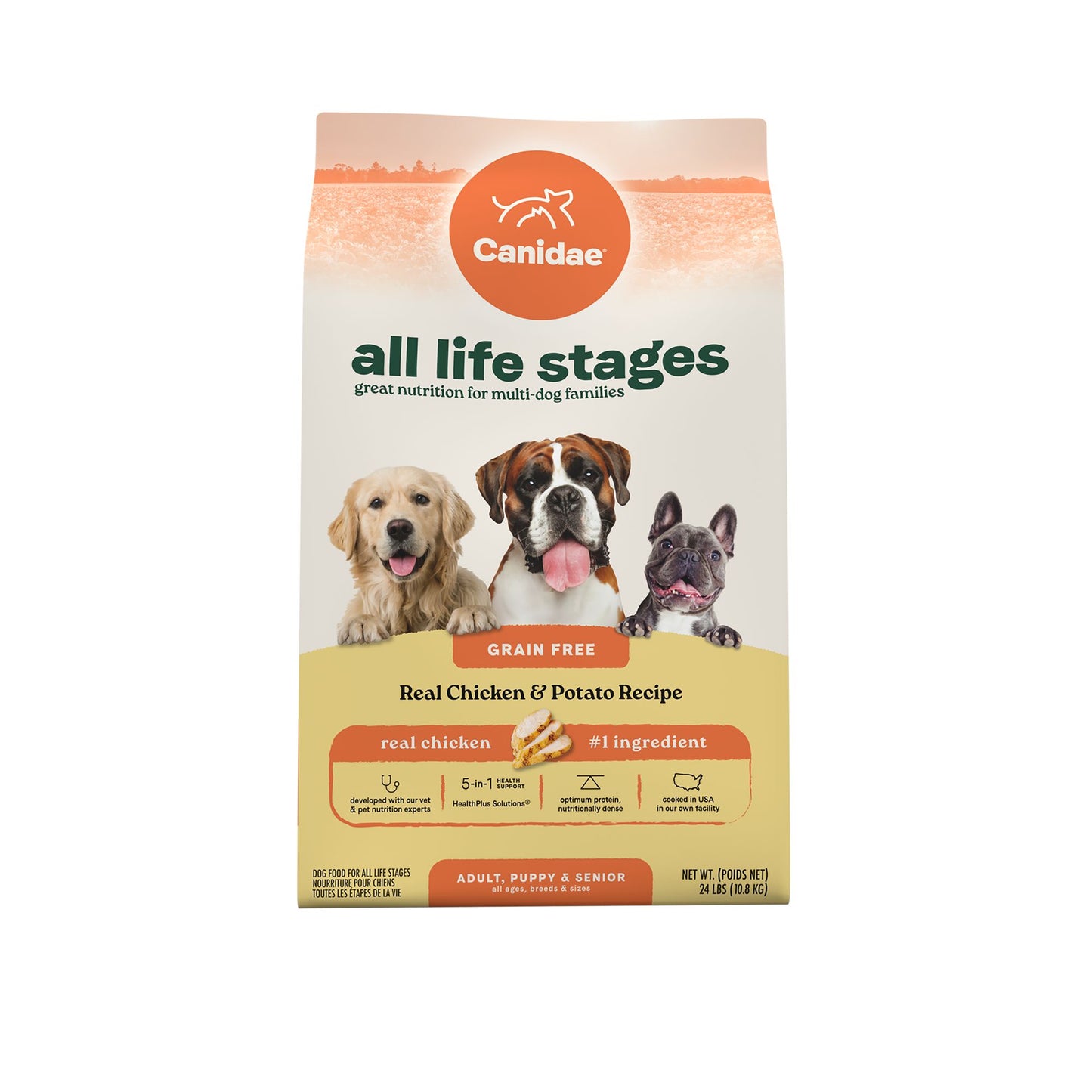 Canidae All Life Stages Dry Dog Food - Grain Free, Chicken & Potato Recipe 4 Lb