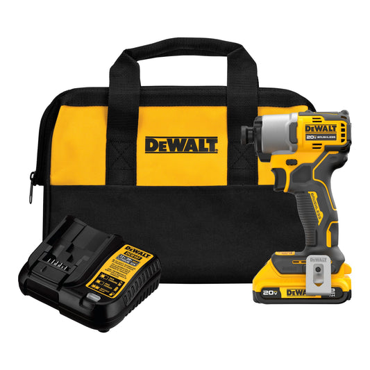DEWALT 20-volt Max 1/4-in Brushless Cordless Impact Driver (1-Battery Included, Charger Included and Soft Bag included) DCF840D1