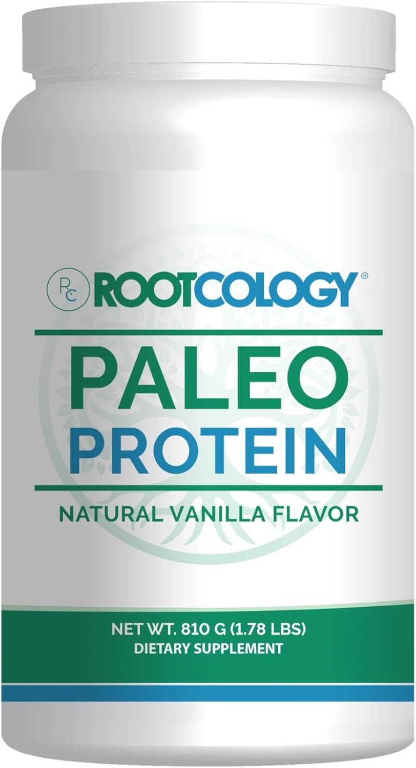 Rootcology by Dr. Izabella Wentz | Paleo Protein | Hydrolyzed Beef Protein Powder 21g Protein per Serving with MCT & Stevia | Dairy-Free and Soy-Free | Natural Vanilla Flavor | 885g \/ 30 Servings