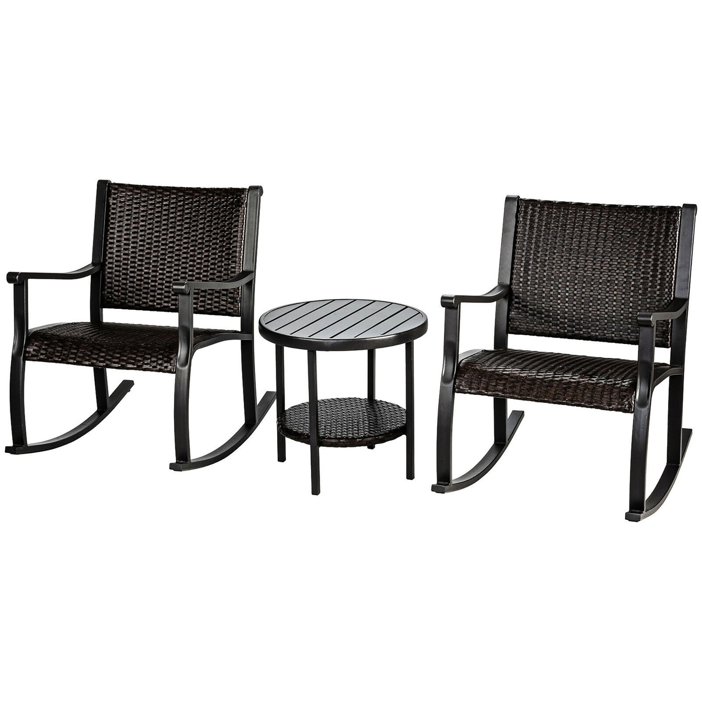 Forclover 3 -Piece Rattan Patio Conversation Set