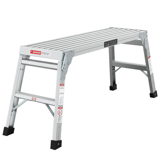 Kahomvis 1-Step 225-lb Capacity Silver Aluminum Foldable Step Stool DATI-QPW1-4572