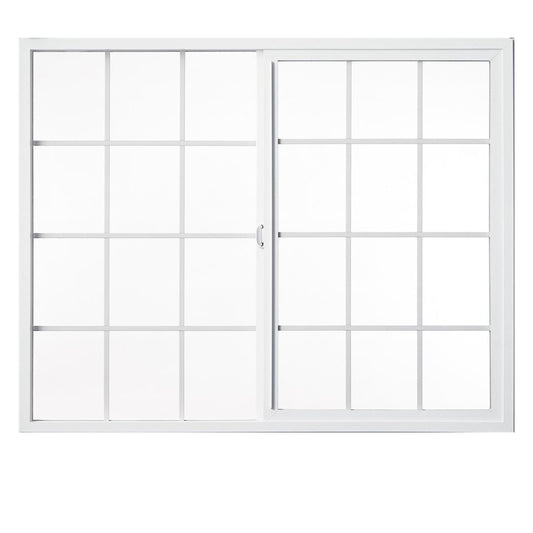 Milgard V250 Style Line Series 59-1/2-in x 41-1/2-in White Left-Handed Vinyl Sliding Window with Grids (Half Screen Included)
