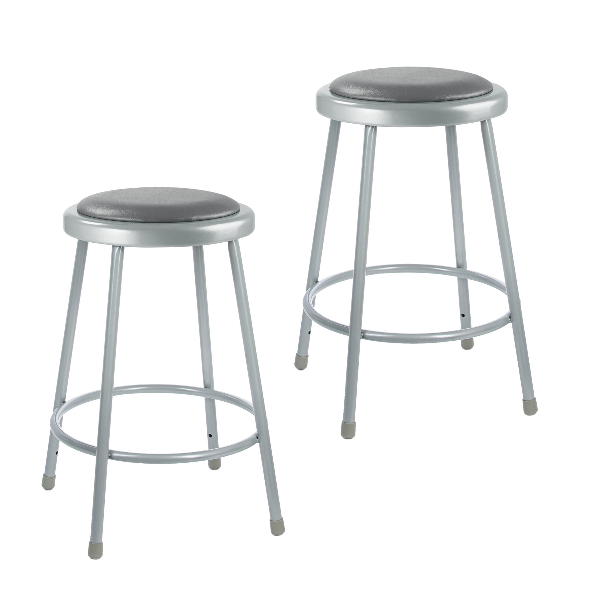 Hampden Furnishings Otto 24 Inch Padded Work Seat Stool (Set of 2) - Gray, 300 lbs. Weight Capacity, Versatile and Durable Steel Construction HMD6400BGY/2