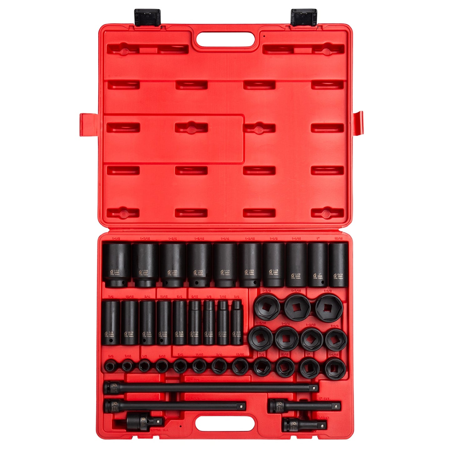 SUNEX TOOLS 43-Piece Standard (SAE) 1/2-in Drive Set 6-point Impact Socket Set 2568