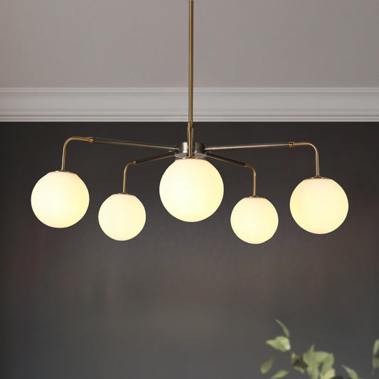 LNC Aladarimostinin 5 -Light Polished Brass Modern/contemporary For Use in Bedrooms, Dining Rooms, Foyers, Kitchens, Living Rooms Chandelier