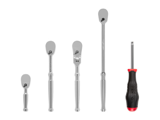 TEKTON 1/4 Inch Drive Ratchet and Spinner Handle Set (5-Piece) SDR99009