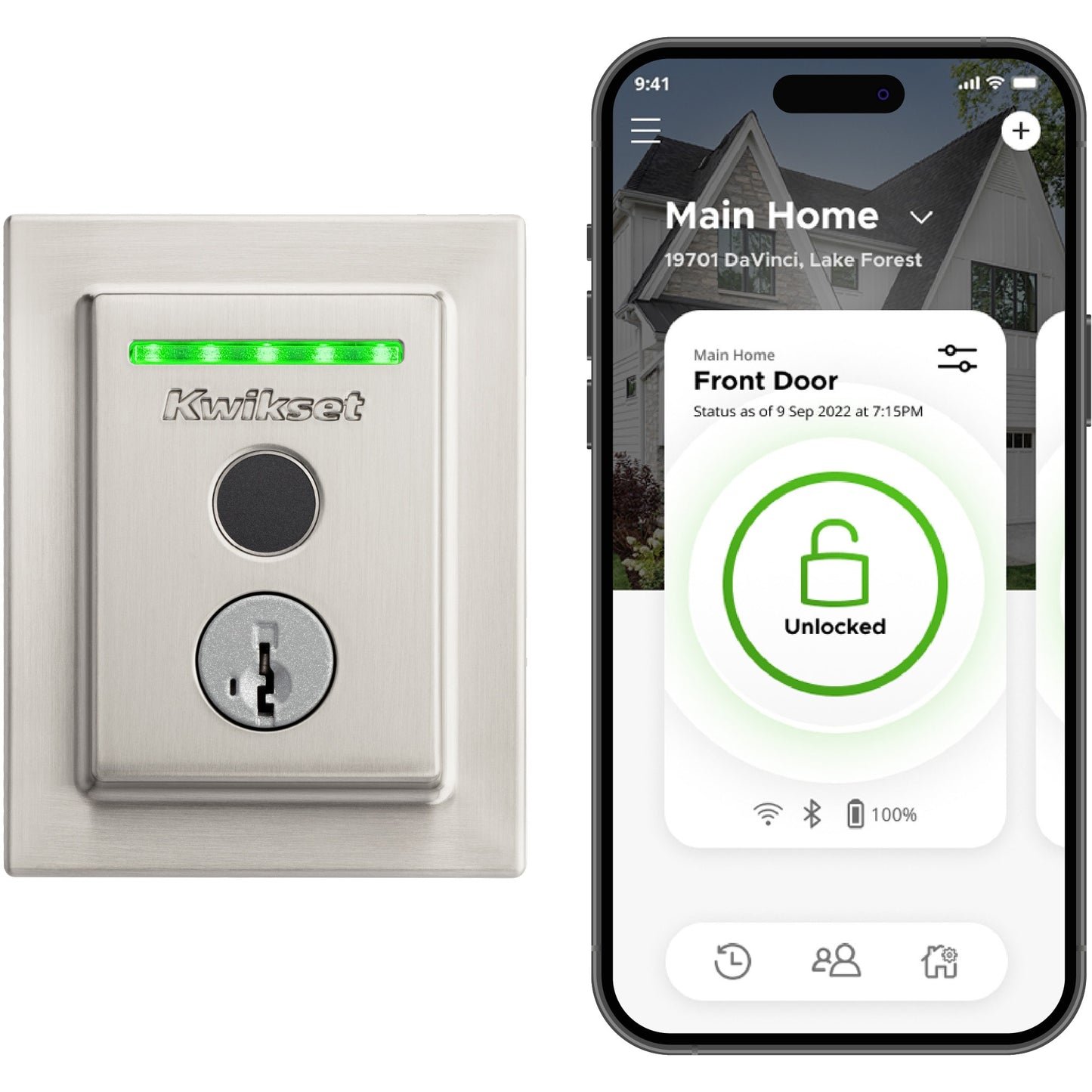 Kwikset Halo Fingerprint Square Satin Nickel Smart Lock Electronic Deadbolt with Wifi Smartkey Fingerprint Touchscreen No Keypad 959CNT FPRT WIFI 15