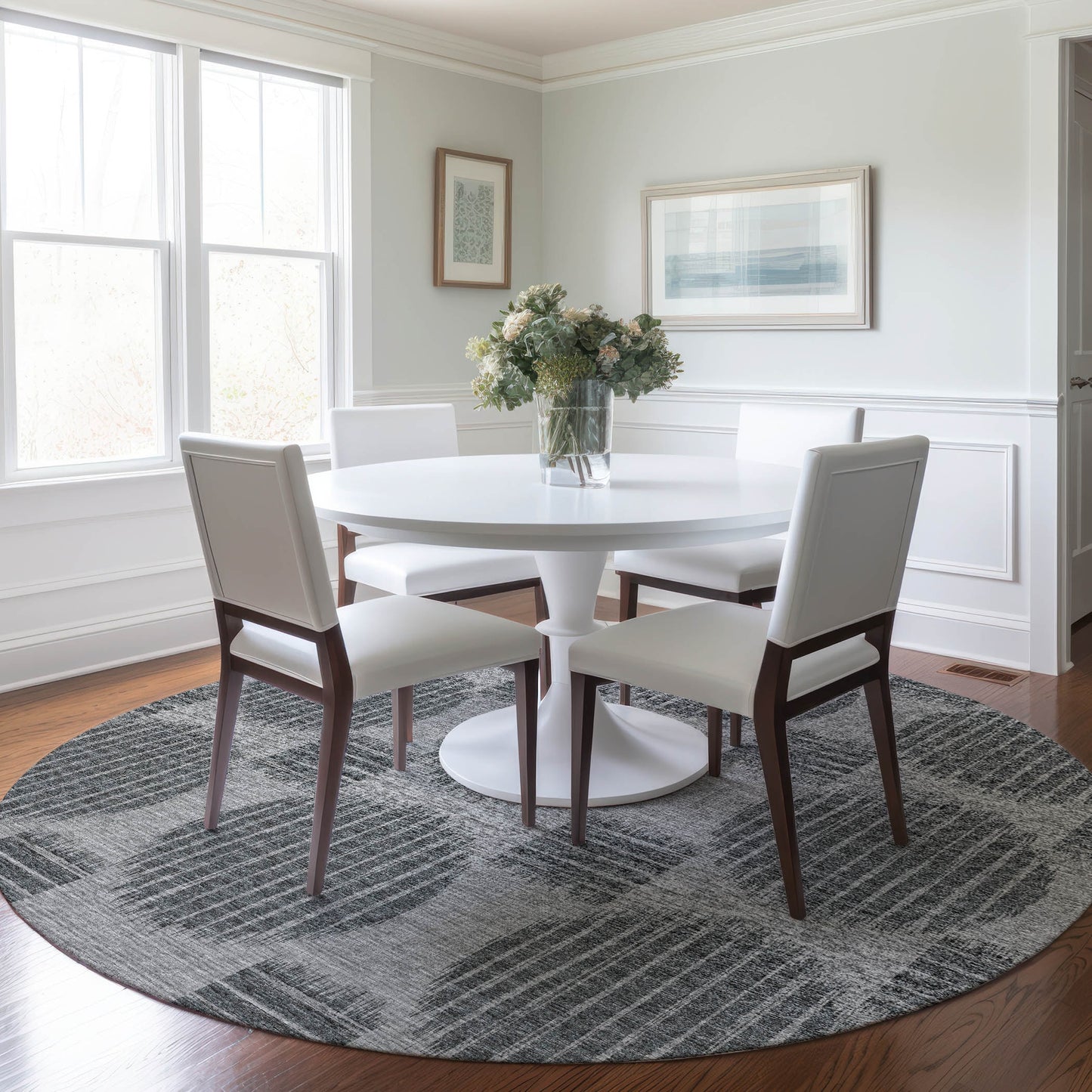 Addison Rugs Mayfield AMF119SH 8 x 8 (ft) Loomed Shadow Round Indoor Geometric Machine washable Pet Friendly Area rug