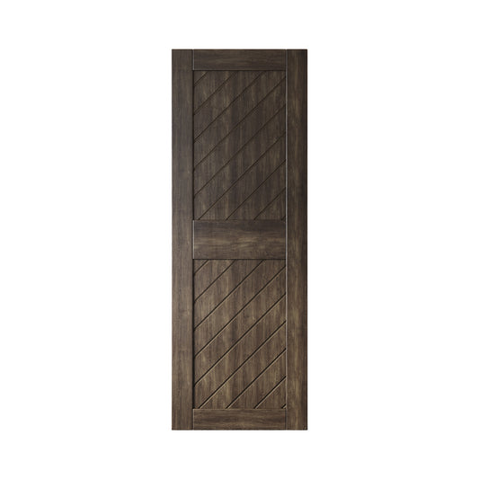 HOMACER 30-in x 84-in Ebony Prefinished Non-standard Pine Wood Solid core Single Barn Door (Hardware Not Included)