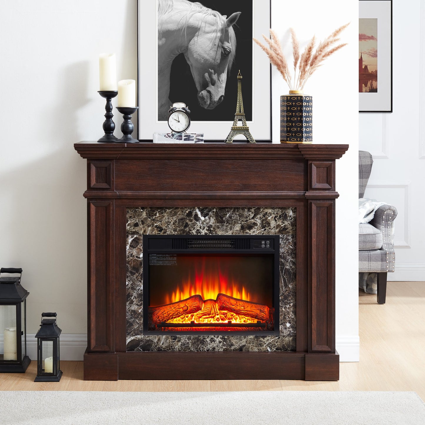 Bella Depot Harmony Farmhouse/Rustic Cherry TV stand ( Accommodates TVs up to 48-in )