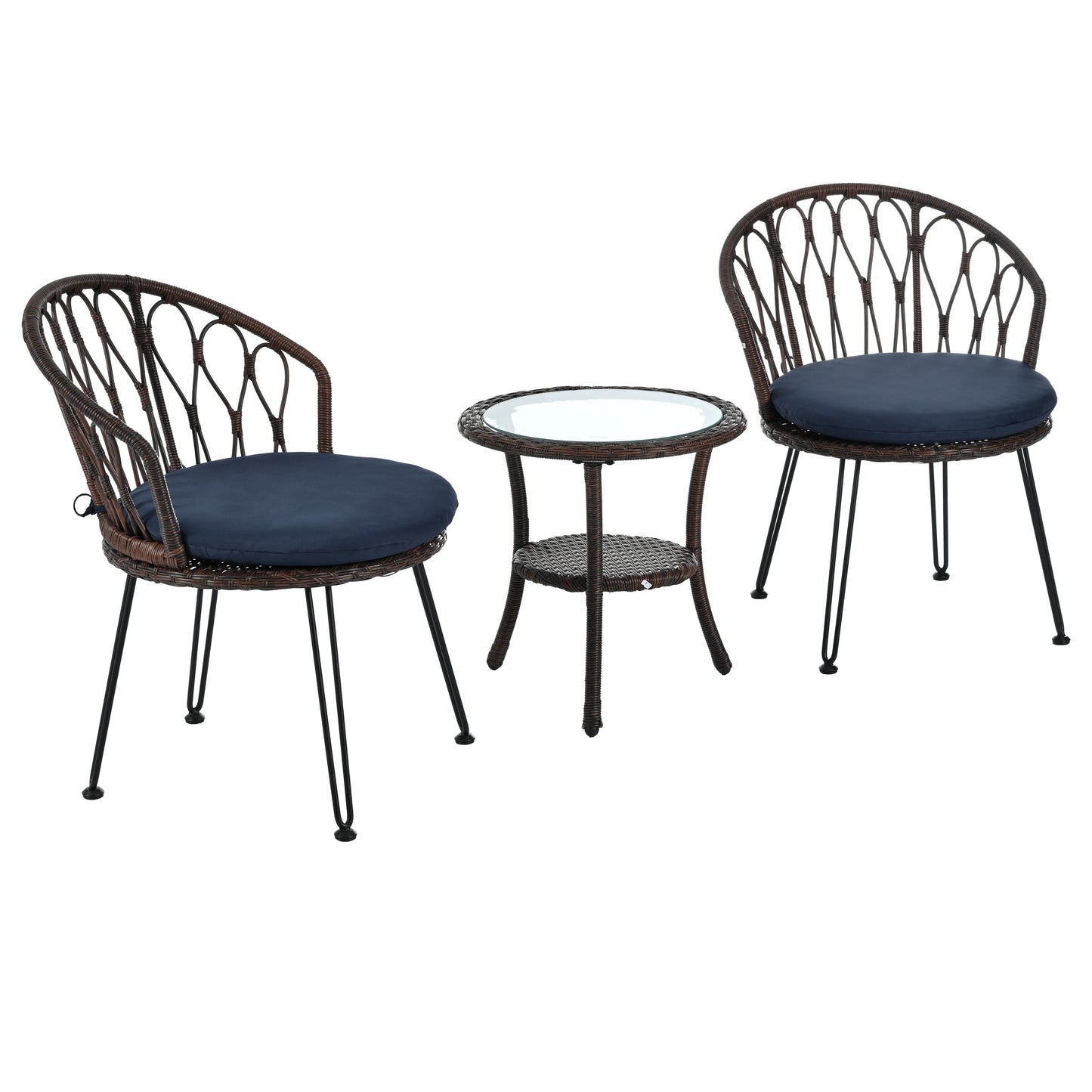 Damerin Modern Dark Blue Accent Chair