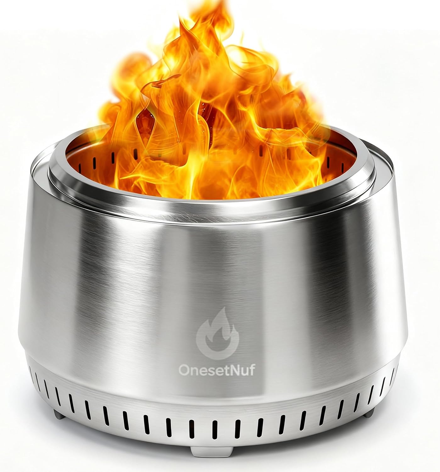 Smokeless Fire Pit 21", for Outdoor Patio & Backyard, Dual Airflow Secondary Combustion, Stainless Steel Firepit with Detachable Ash Pan, Clean Burn, Portable for Camping & Gatherings