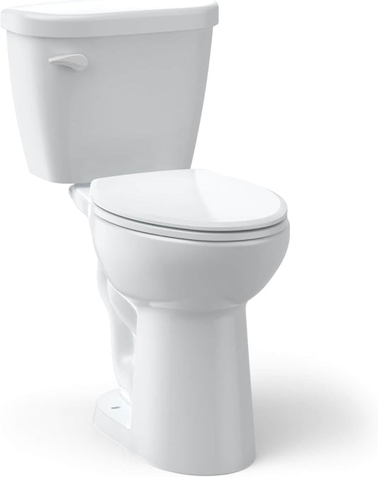 WhizMax Elongated ADA Height Two Piece Toilet 1.28 GPF WaterSense Certified Flush with Soft Close Seat 17inch Comfort Height  Durable Ceramic Bowl 12inch Rough In Easy Installation