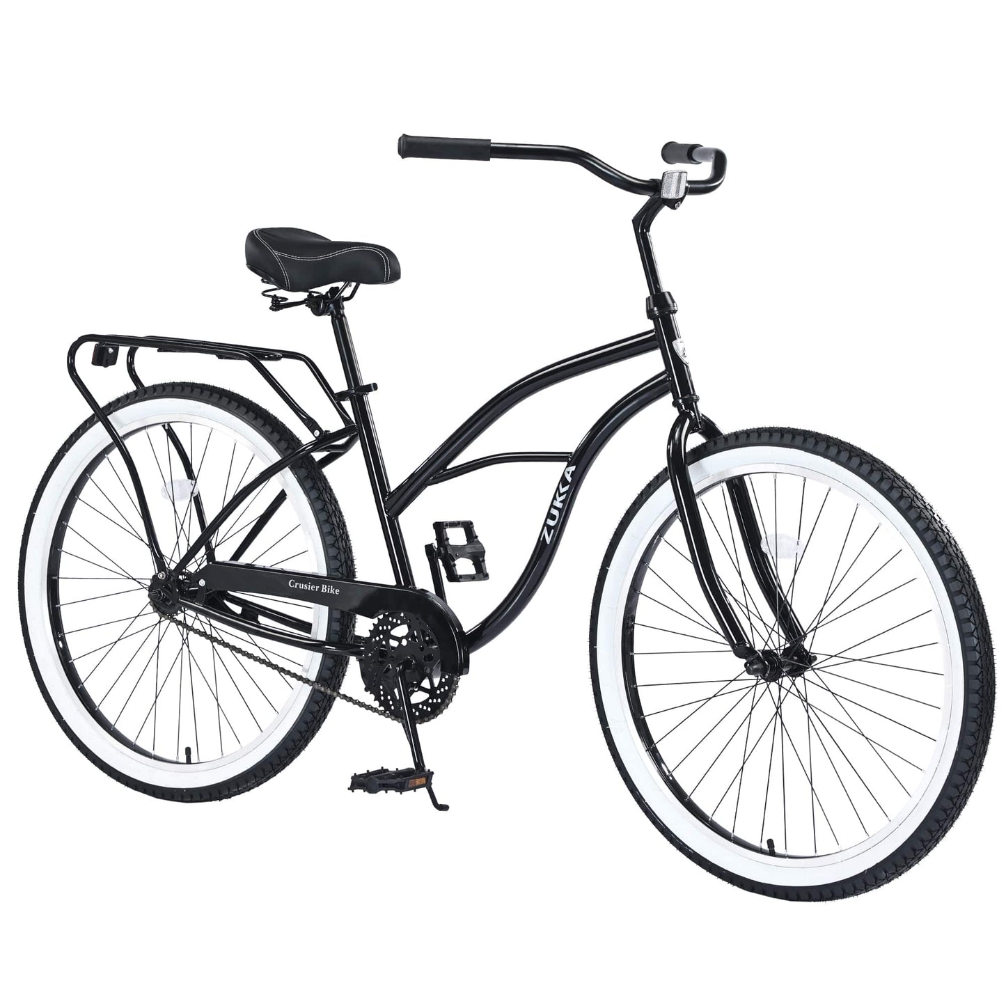 Vynxaria Black 26 Inch Single Speed Beach Cruiser Bicycle