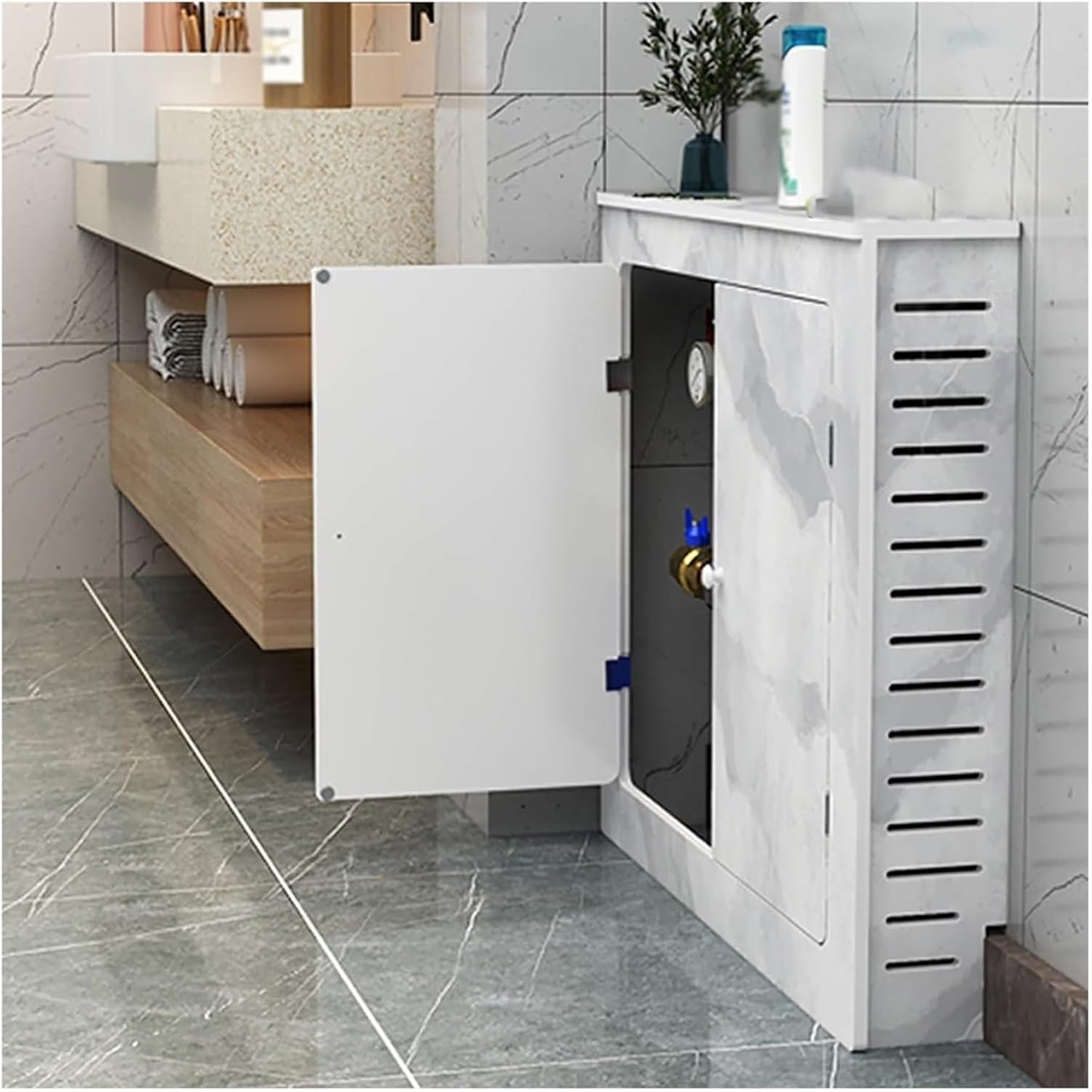 Radiator cover for old radiator,Radiator cabinet, Bathroom Radiator Cover Shelf Living Room\/Bedroom\/Kitchen\/Entrance Heating Cabinet Storage Organizer(H 26"(66cm),L 42"(106.7cm))