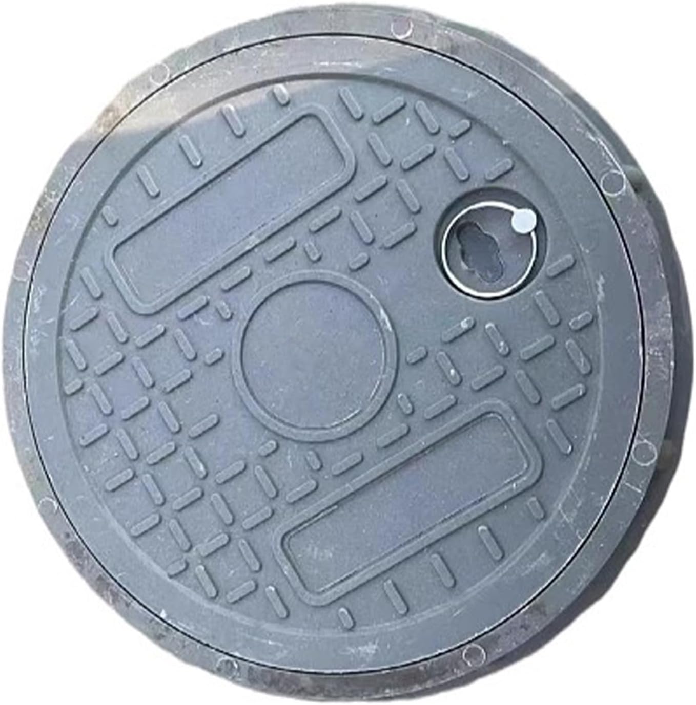 Resin Round Septic Tank Lid with Handles, Durable Manhole Cover for Courtyard and Walkway Safety