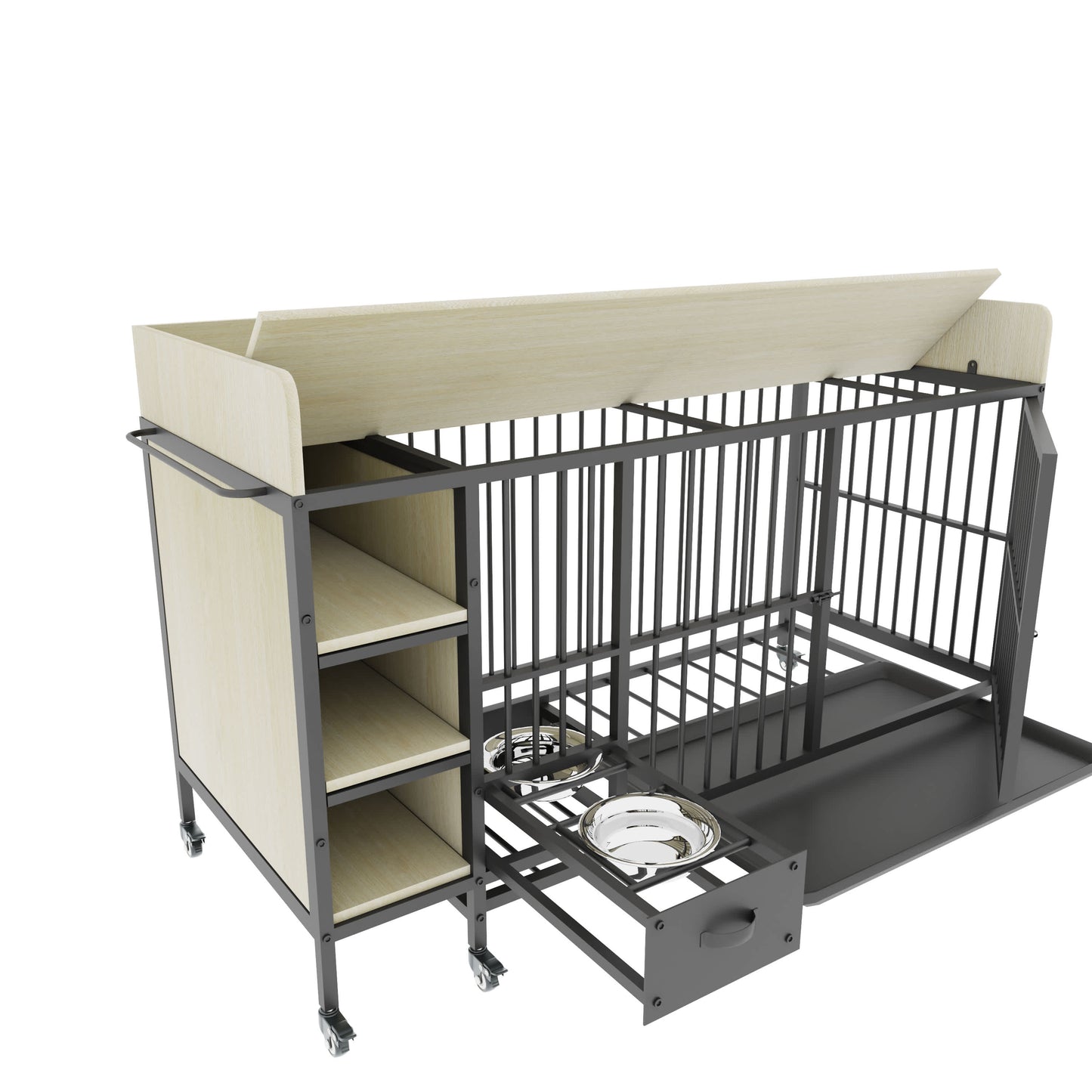 Vynxaria 48in H x 47in W x 24in D StoreCage Deluxe Black Beige 1 Pack Cat Dog Livestock Supplies Product type