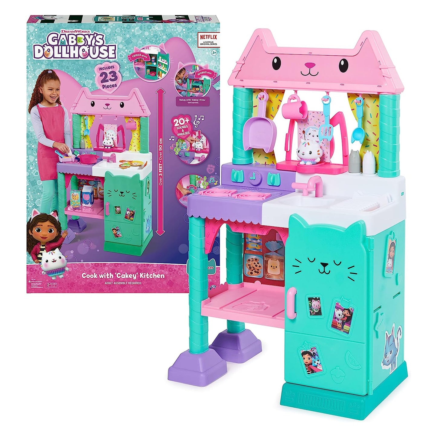 Spin Master Gabby Feets Dollhouse Cakey Kitchen Playset w/ Accessories and Play Food