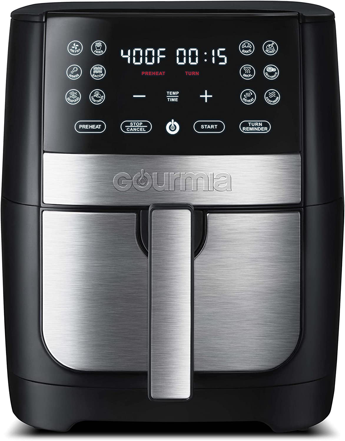 8 Qt Large Capacity Digital Air Fryer with 12 One-Touch Presets, Dishwasher-Safe Nonstick Basket, Oil-Free Cooking, ETL Certification, Modern Black Design