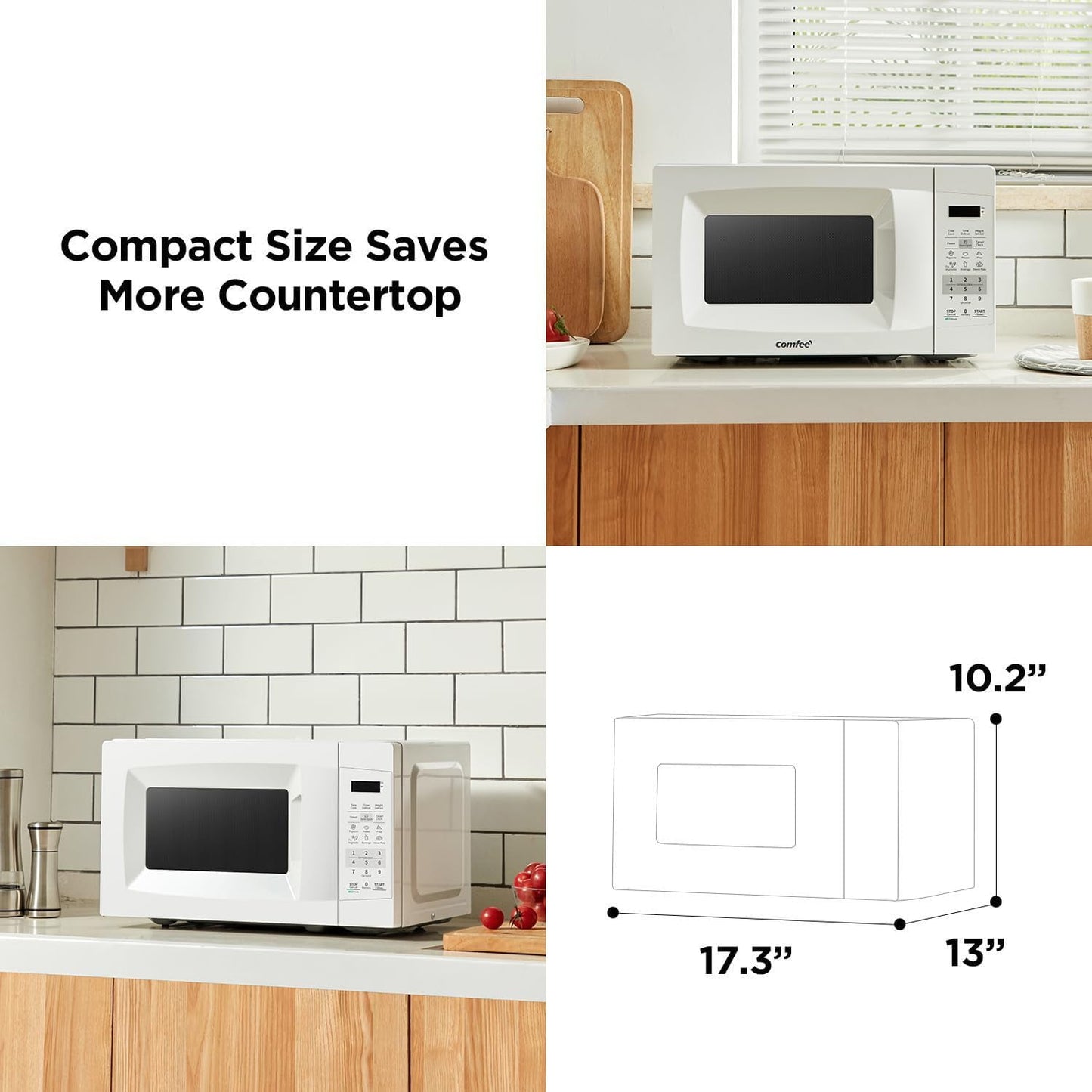 Countertop Microwave Oven with Lock, Mute Function, , 700W, 0. Cu Ft, White