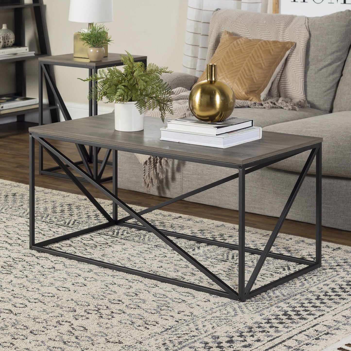 Glover Rectangle Slate Grey Coffee Table by River Street Designs