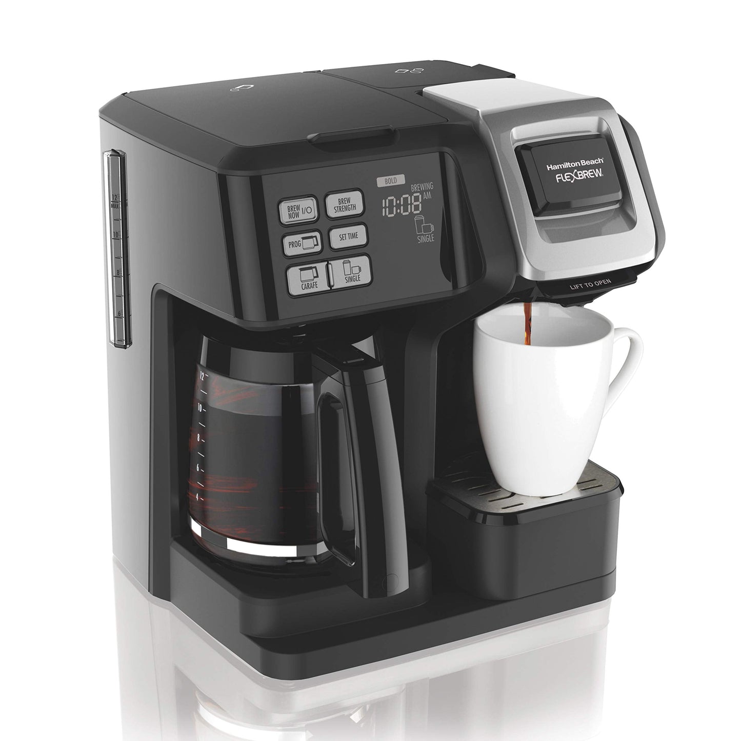 Hamilton Beach FlexBrew Trio Coffee Maker, Black, 12 Cups and Single-Serve, 49957