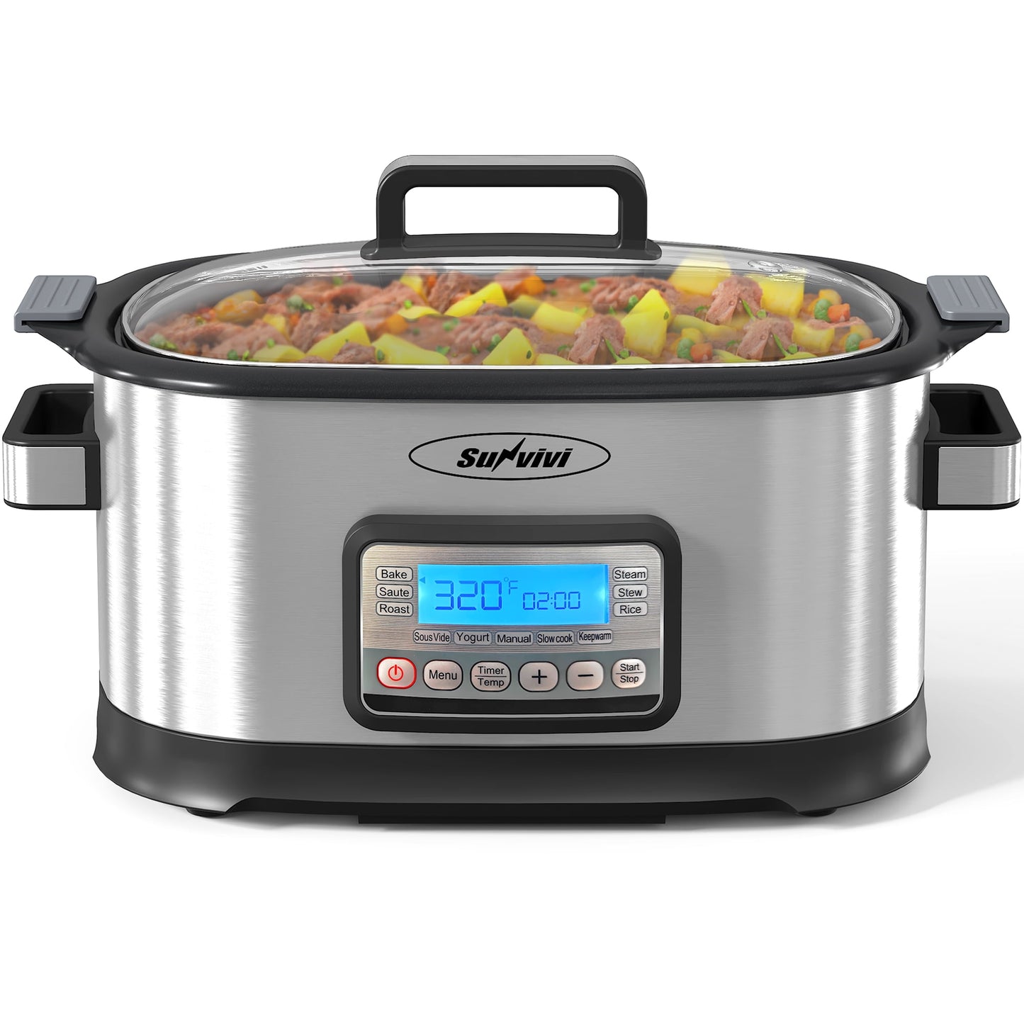 Heynemo 6.5QT 11-in-1 Programmable Multi Slow Cooker