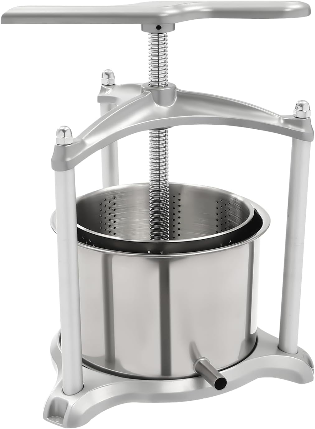 LOYALHEARTDY Fruit Wine Press, Grape Press 6L/1.6Gal Apple Press for Cider Stainless Steel Fruit Cider Grinder Manual Press Machine Wine Juicer Fruit Crusher for Cider Tincture Cheese Herb Vegetables