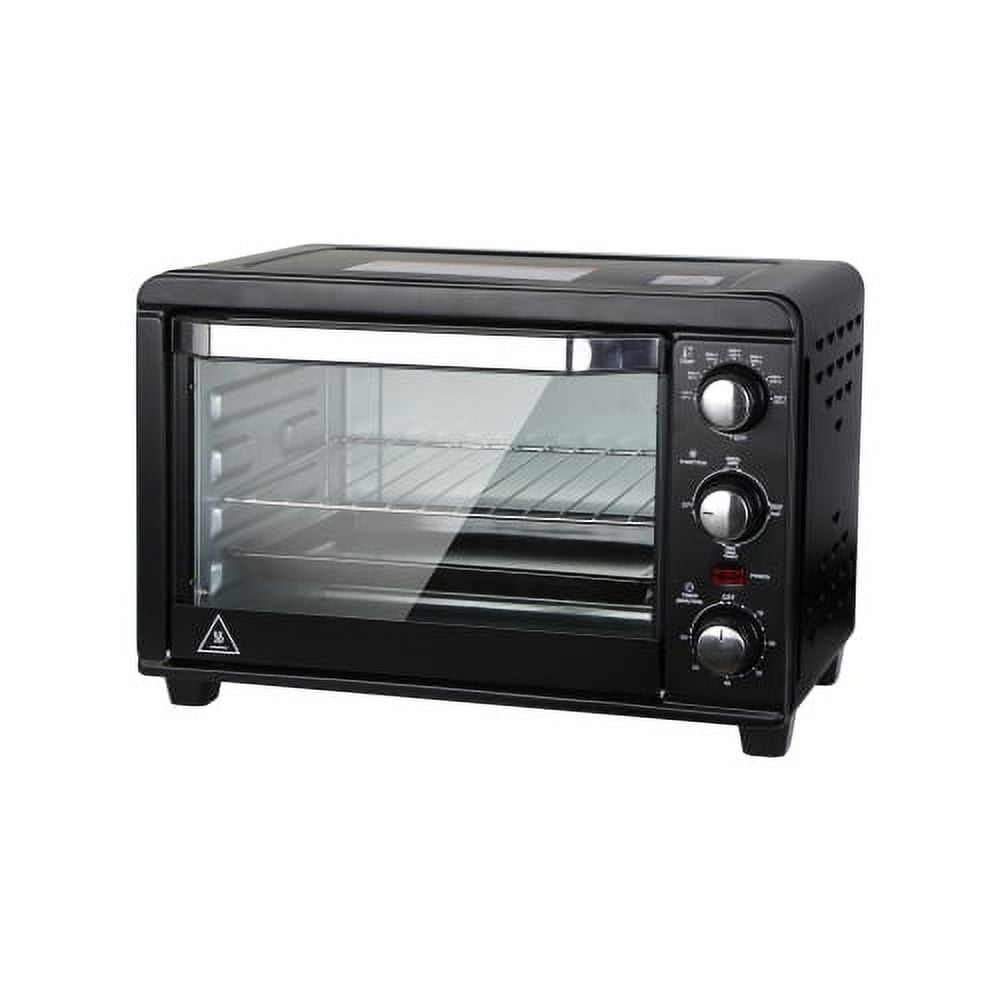 Toaster Oven with 20Litres Capacity,Compact Size Countertop Toaster, Easy to Control with Timer-Bake-Broil-Toast Setting, 1200W, Stainless Steel,16x11in,Black,Extra Large