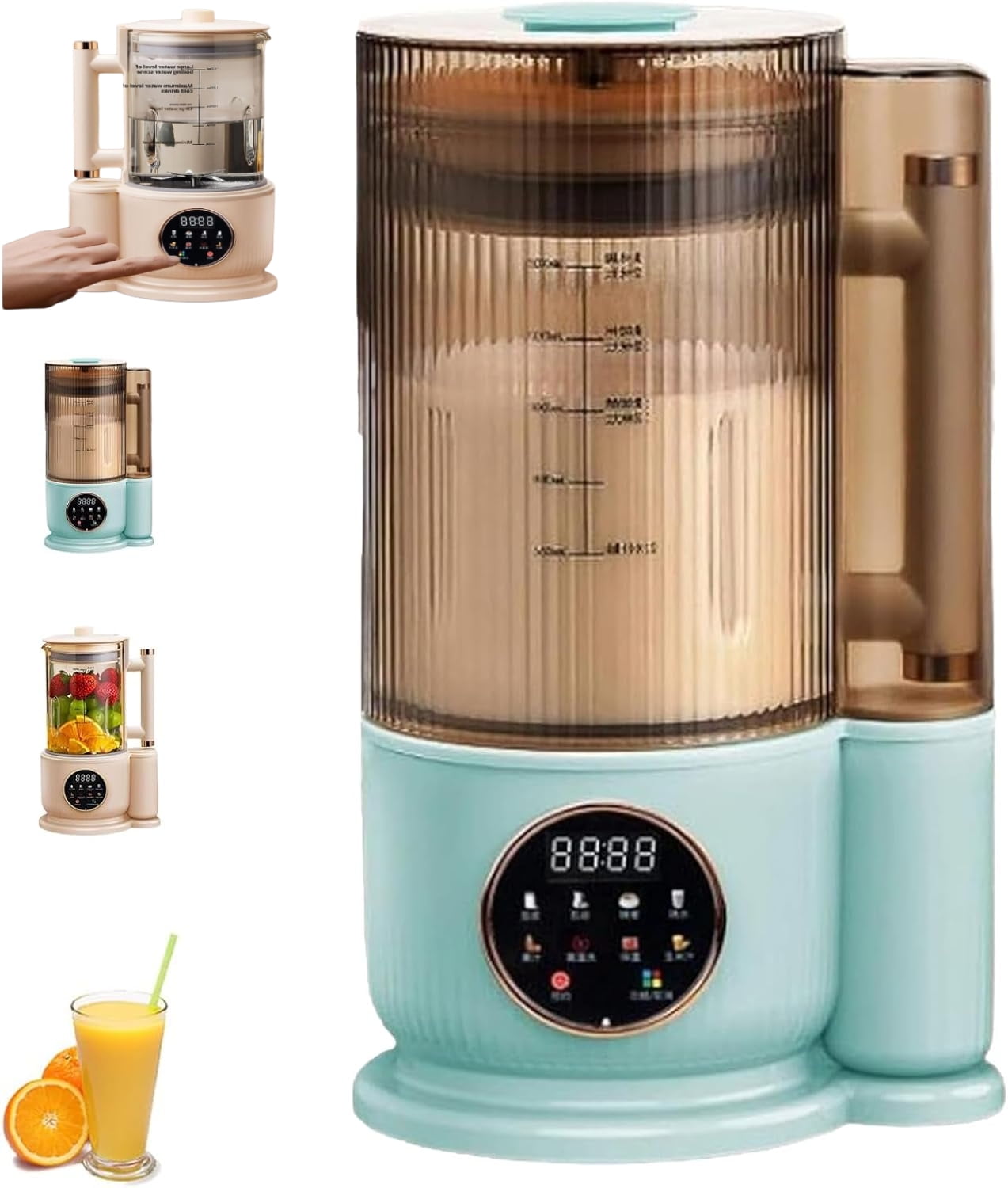 Una Licuadora Inteligente Cocina Licua Y Se Lava Solo, Smoothie Blender and Juicer All in One, Portable 1.5l Multifunctional Quiet Electric Juicer (White)